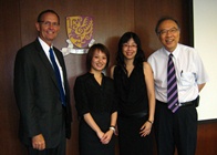 Mr. Greg Ibach (far left), Director of Agriculture for the State of Nebraska and Ms. Angel Lau (second from left), EducationUSA Advisor, Consulate General of the United States Hong Kong & Macau visited CUHK on 16 August 2011 and met with CUHK representatives, Prof. Jack Cheng (far right), Pro-Vice-Chancellor and Ms. Shally Fan (second from right), Associate Director of Academic Links to explore opportunities for collaboration.